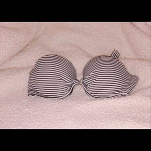 Victoria’s Secret Strapless B&W Striped bikini top